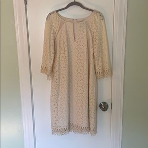 Cream colored lace dress size 12